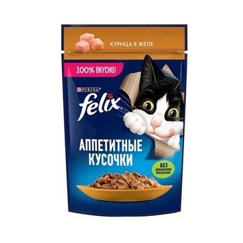 Корм д/кот Felix Аппетитные кусочки курица в желе м/у 75г