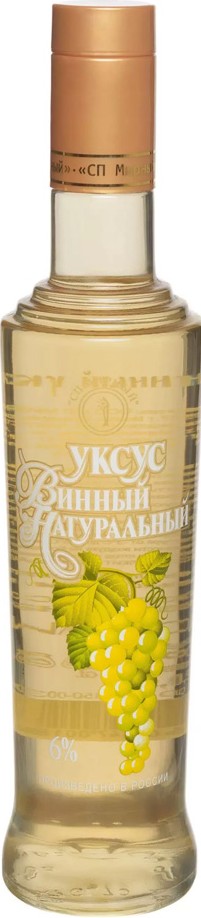 Уксус Мирный СП винный натуральный 6% ст/б 500мл