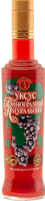 Уксус Мирный СП виноградный натуральный 6% ст/б 250мл