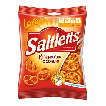 Мини-крендели Saltletts с солью классические 60г