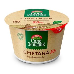 Сметана Село Зеленое 20% стак 180г без змж
