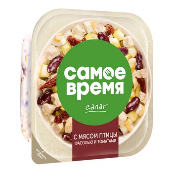 Салат Санта Бремор Самое время птица-фасоль-томаты п/б 150г