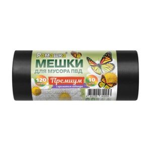 Пакеты д/мусора Ромашка Премиум 120л 10шт 37мкм арт.ВР-0050МН