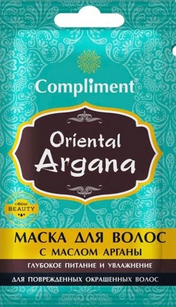 Маска д/волос Compliment Oriental Argana Глубокое питание д/поврежд и окраш волос 25мл