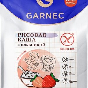 Каша Гарнец рисовая с клубникой без глютена м/у 200г