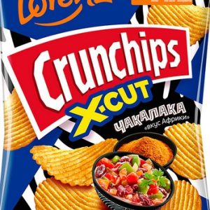 Чипсы Crunchips X-Cut рифленые со вкусом африканской чакалаки 70г