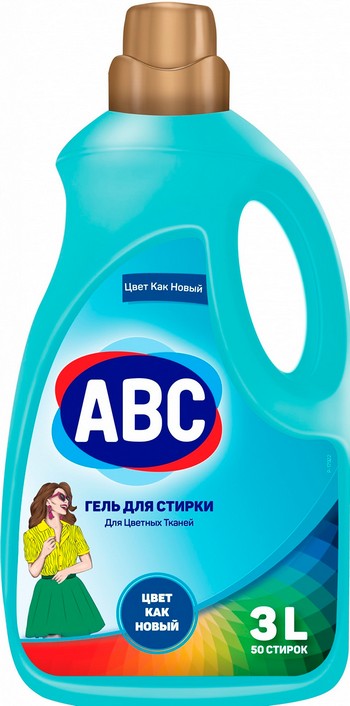 Гель д/стирки ABC д/цветных тканей 3л