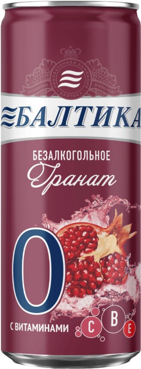 Пивной напиток б/алк Балтика №0 Гранат ж/б 0% 0,33л