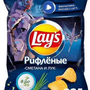 Чипсы Лейс рифленые сметана-лук 225г