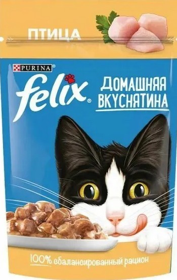 Корм д/кот Felix Домашняя вкуснятина птица м/у 75г