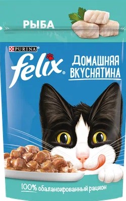 Корм д/кот Felix Домашняя вкуснятина рыба м/у 75г
