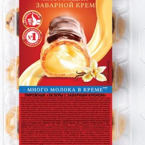 Пирожное Мирэль Эклеры с заварным кремом уп 0.250кг