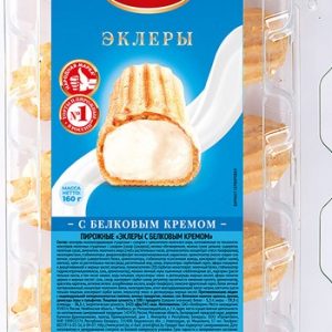 Пирожное Мирэль Эклеры с белковым кремом уп 0,160кг
