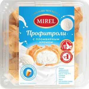 Пирожное Мирэль Профитроли с пломбирным кремом уп 0.180кг