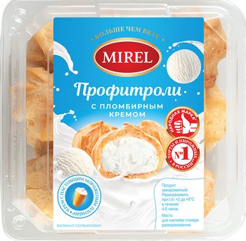 Пирожное Мирэль Профитроли с пломбирным кремом уп 0.180кг