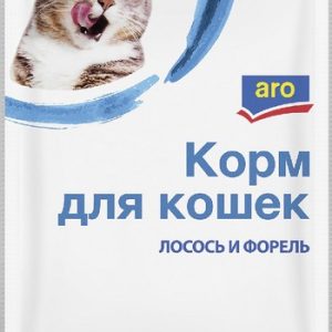 Корм д/кот Aro лосось-форель в соусе м/у 85г
