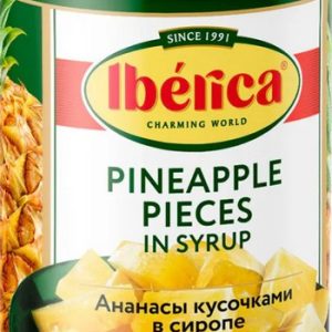 Ананасы Iberica кусочки в сиропе ж/б ключ 565г/580мл