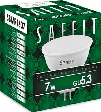 Лампа светодиодная Saffit 7Вт GU5.3 MR16 SBMR1607 1шт