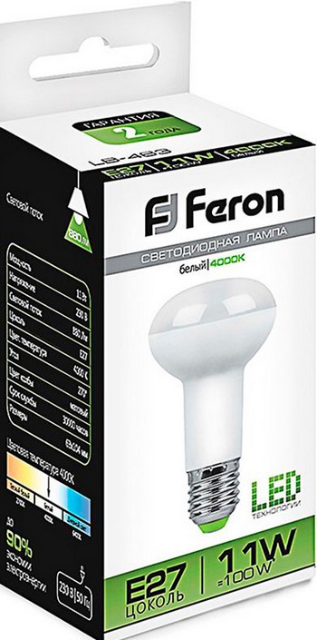 Лампа светодиодная Feron E27 11Вт R63 LB-463 1шт