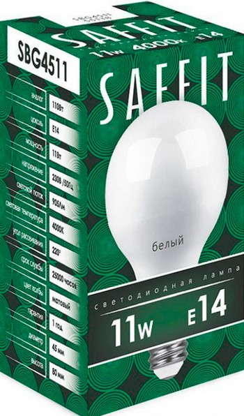 Лампа светодиодная Saffit E14 11Вт SBG4511 1шт