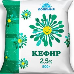 Кефир Добрыня 2,5% п/э 500г без змж