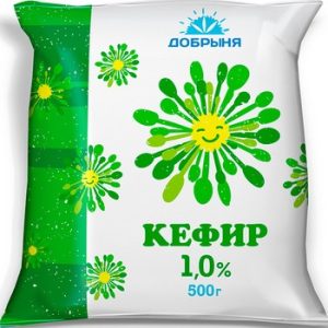 Кефир Добрыня 1% п/э 500г без змж