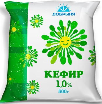 Кефир Добрыня 1% п/э 500г без змж