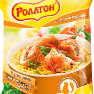 Вермишель Роллтон на дом бульоне с острой курицей м/у 60г