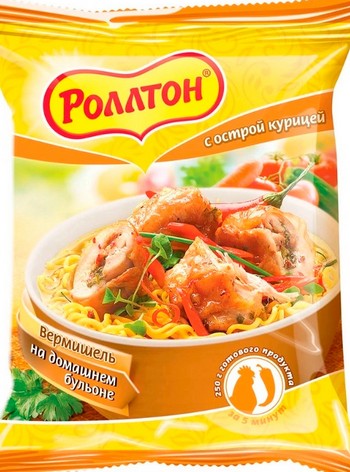 Вермишель Роллтон на дом бульоне с острой курицей м/у 60г