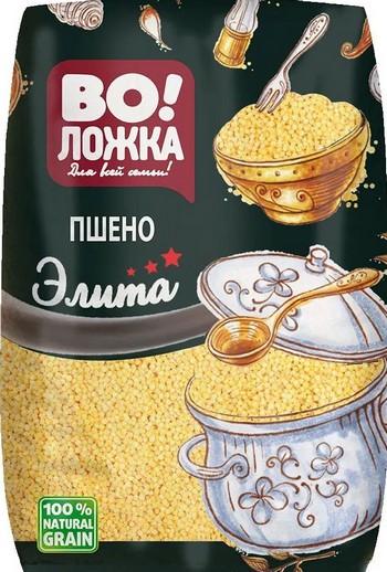 Крупа Во!Ложка пшено Элита Янтарное 800г