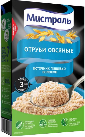Отруби Мистраль овсяные к/у 400г