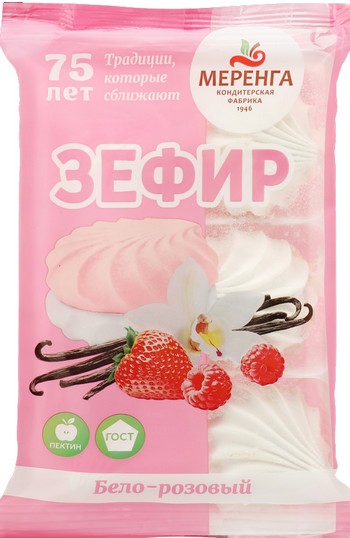 Зефир Меренга бело-розовый 270г
