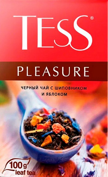 Чай Tess Pleasure черный шиповник-яблоко 100г