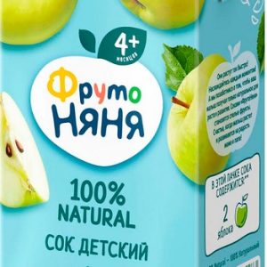 Сок ФрутоНяня яблочный осветл б/сахара т/п 200мл