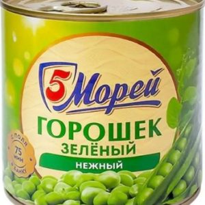 Горошек 5 Морей зеленый Нежный в/с ГОСТ ж/б ключ 400г/425мл