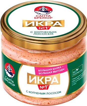 Икра Санта Бремор деликатесная с копченым лососем 270г