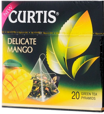 Чай Curtis Delicate mango зелен пирам 20*1,8г