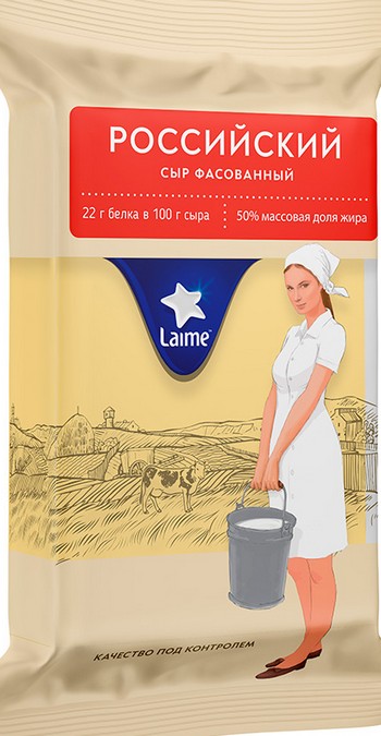 Сыр Laime Российский 50% уп 180г без змж