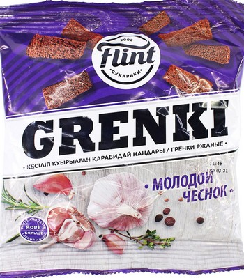 Гренки Flint ржаные Молодой чеснок 100г