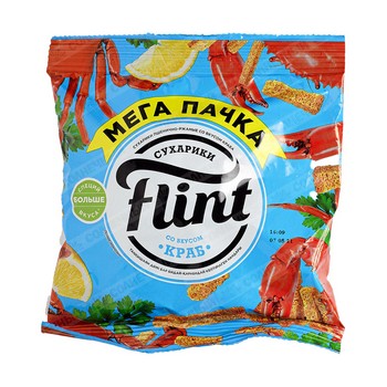 Сухарики Flint пшенично-ржаные Краб 100г