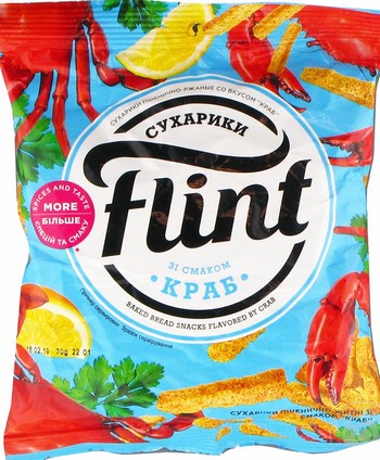 Сухарики Flint пшенично-ржаные Краб 60г