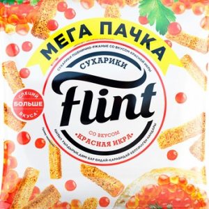 Сухарики Flint пшенично-ржаные Красная икра 100г