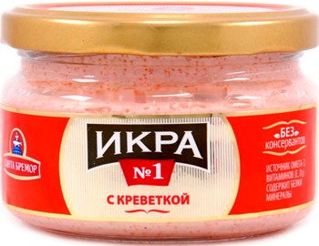 Икра мойвы Санта Бремор №1 деликатесная с креветкой ст/б 180г
