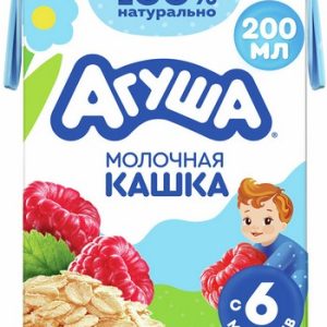 Каша Агуша Вставайка молочно-овсяная с малиной т/п 200млл