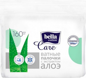Палочки ватные Bella ватные палочки с экстрактом алоэ м/у 160шт