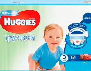 Подгузники-трусики Huggies д/мальчиков (3) 6-11к 58шт