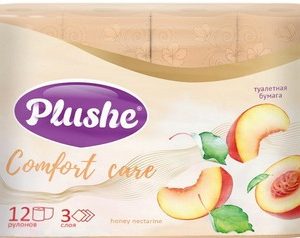 Бумага туалетная Plushe Comfort care персик 3-хсл 12шт