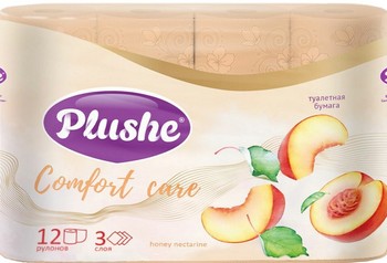 Бумага туалетная Plushe Comfort care персик 3-хсл 12шт