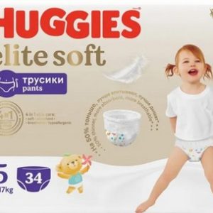 Подгузники-трусики Huggies Elite Soft (5) 12-17кг 34шт