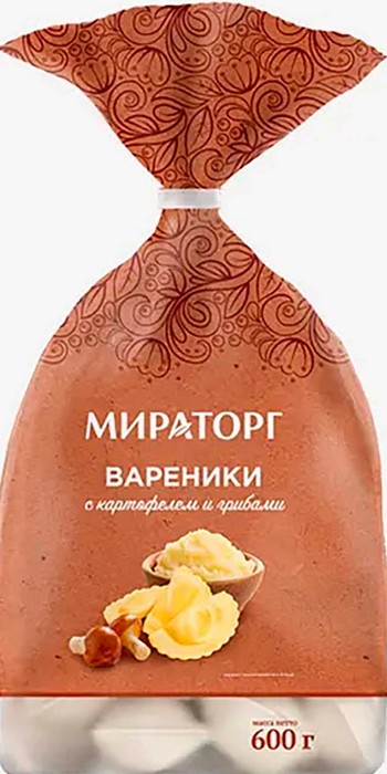 Вареники Мираторг с картофелем и грибами с/м пакет 600г